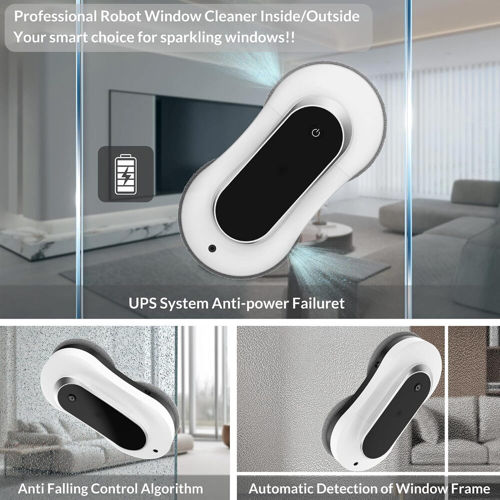 Window Cleaning Robot Automatic Glass Cleaner with Remote Safety Rope Spray Pads